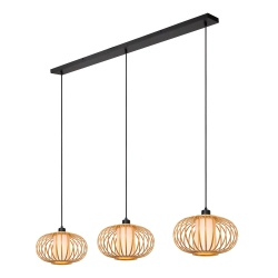 THULINE - Lampa wisząca - 3xE27 - Light Wood Look - Essential 05457/03/72 LUCIDE